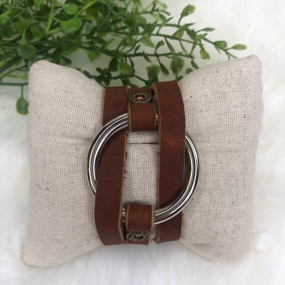 Handmade Leather and Brass | Bracelet